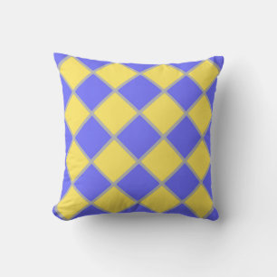 Blauw Geel Grijs Kussen