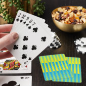 Blauw geel groen gestreept patroon pokerkaarten (Insitu)