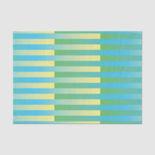 Blauw geel groen gestreept patroon tissuepapier