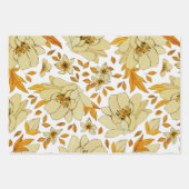 Blauw Geel Groen Sinaasappel Bloempatroon Inpakpapier Vel (Voorkant 3)