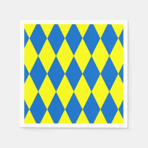 Blauw Geel Harlekijn Geruit Ontwerp Servet