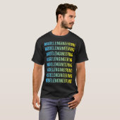 Blauw Geel Model Engineering Engineer T-shirt (Voorkant volledig)