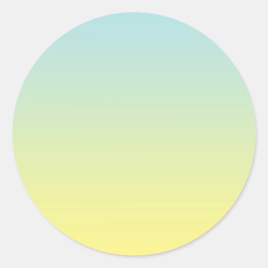 Blauw & Geel Ombre Ronde Sticker (Voorkant)