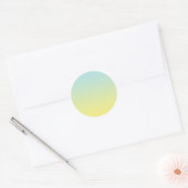 Blauw & Geel Ombre Ronde Sticker (Envelop)