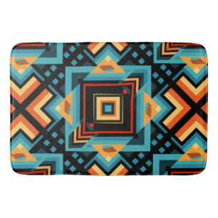 Blauw Geel Oranje Decoratieve Mozaïek Badmat