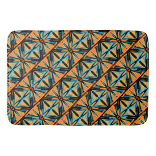 Blauw Geel Oranje Decoratieve Mozaïek Badmat