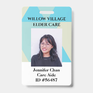 Blauw Geel Personeel Medewerker Foto ID Met Naam Badge