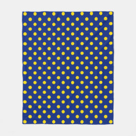 Blauw Geel Polka Dots Design Fleece Deken