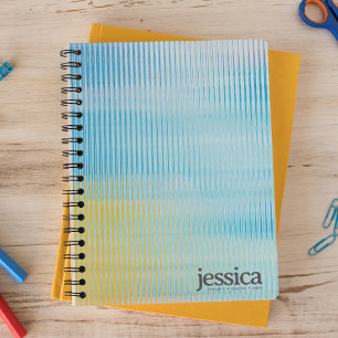Blauw Geel Prismatisch Glas Moderne Typografie Notitieboek