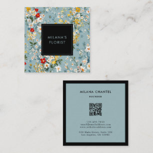 Blauw Geel Rode Madelief Modern Trendy Bloem Bloem Vierkante Visitekaartje