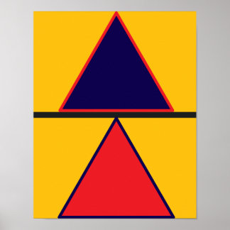Blauw Geel Rood Hedendaags Abstract Poster