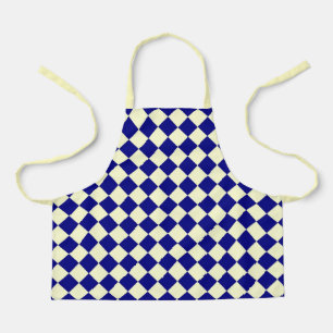 Blauw Geel Rut Diamant Patroon Schort