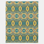 blauw geel schilderpatroon fleece deken (Voorkant)