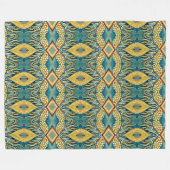 blauw geel schilderpatroon fleece deken (Voorkant (Horizontaal))