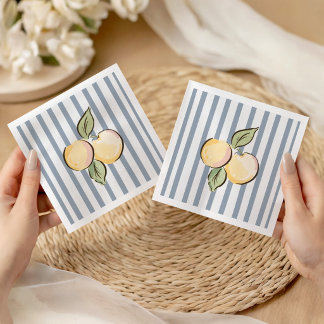 Blauw & Geel Sinaasappel Citrus Baby Shower Servet