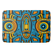 Blauw geel sinaasappel spiegeldoedels badmat (Voorkant)