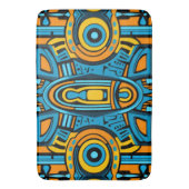 Blauw geel sinaasappel spiegeldoedels badmat (Voorkant Verticaal)