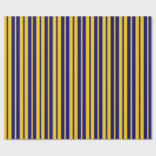 Blauw Geel Stijlvolle Strepen Patroon Ontwerp Cadeaupapier