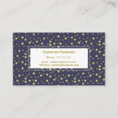 Blauw Geel Stippen Feestplanner Visitekaartje (Achterkant)