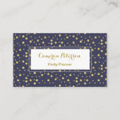 Blauw Geel Stippen Feestplanner Visitekaartje (Voorkant)