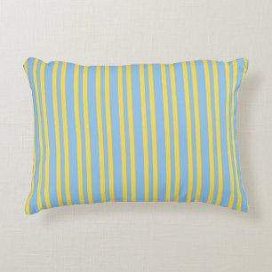 Blauw Geel Strepen Naadloos Patroon Accent Kussen