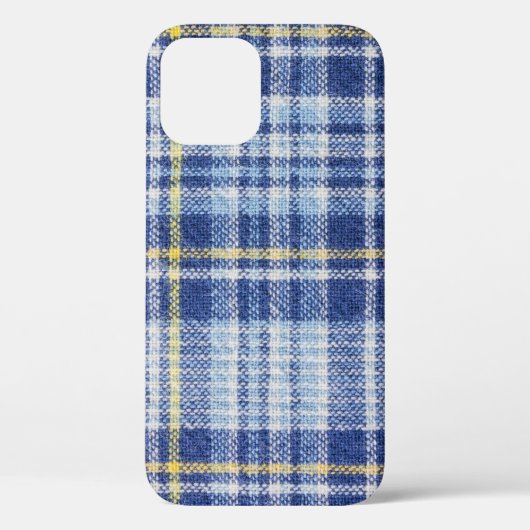 Blauw Geel Tartan: Modieuze Plaid Case-Mate iPhone Case (Achterkant)