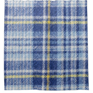 Blauw Geel Tartan: Modieuze Plaid Douchegordijn