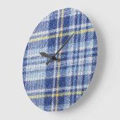 Blauw Geel Tartan: Modieuze Plaid Grote Klok (Hoek)