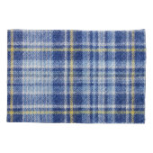 Blauw Geel Tartan: Modieuze Plaid Kussensloop (Achterkant)