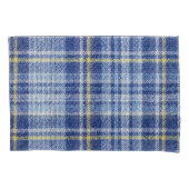 Blauw Geel Tartan: Modieuze Plaid Kussensloop (Voorkant)