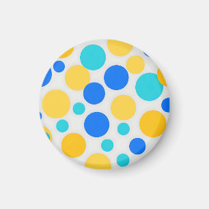 Blauw Geel Turquoise Stippen Magneet