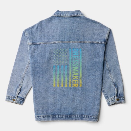Blauw Geel USA Vlag - Dressmaker Denim Jacket (Achterkant)