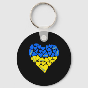 Blauw Geel Vredesduif Hart Oekraine Hoop Liefde Uk Sleutelhanger