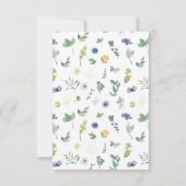 Blauw Geel Whimsical Flower Krans Wedding RSVP (Achterkant)