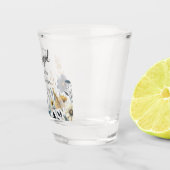 Blauw Geel Wildflowers Custom Engagement Party Shot Glas (Rechts)