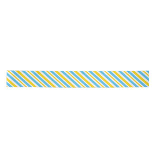 BLAUW GEEL WIT DIAGONAAL STREEPPATROON LINT