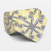 Blauw geel wit stropdas (Opgerold)