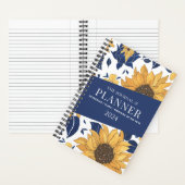Blauw Geel Zonnebloemen Eenvoudig Elegant Esthetis Notitieboek (Binnen)