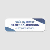 Blauw Geen Logo Naam & Titel van de werknemer Naamplaatje (Voorkant)