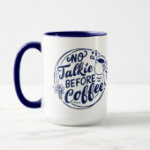 Blauw Geen Talkie voor de koffie Mok (Links)