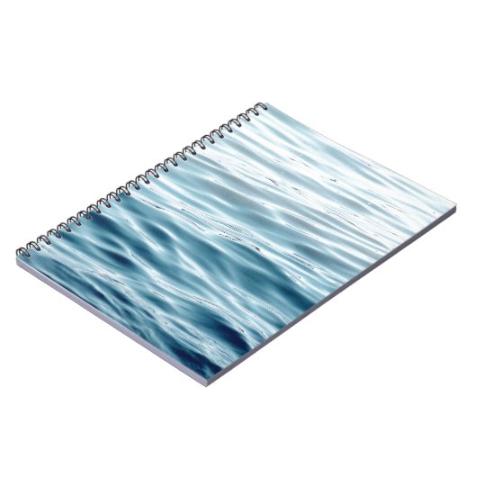 Blauw gegolfd water notitieboek (Linkerzijde)