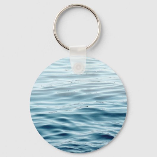 Blauw gegolfd water sleutelhanger (Voorkant)