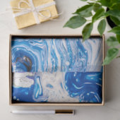 Blauw gegoten Abstracte ontkoppeling van verf Tissuepapier (Geschenk)