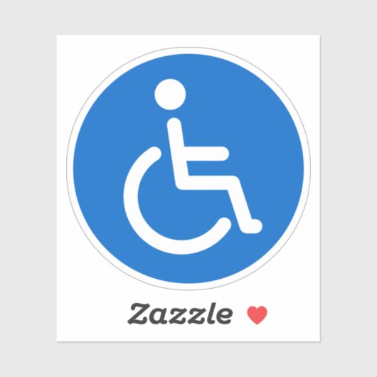 Blauw gehandicaptensymbool, ronde stickers (Vel)