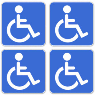 Blauw gehandicaptensymbool sticker