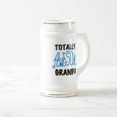 Blauw geheel Geweldige Grampa T-shirts en cadeautj Bierpul (Voorkant rechts)