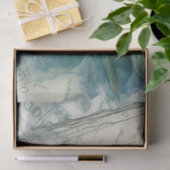 Blauw Geïnspireerd Bloemen Decoupage Tissuepapier (Geschenk)