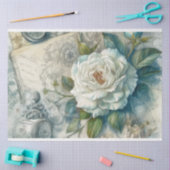 Blauw Geïnspireerd Bloemen Decoupage Tissuepapier (Craft)