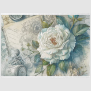  Blauw  Geïnspireerd Bloemen Decoupage Tissuepapier