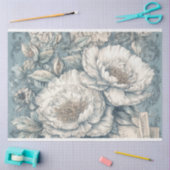 Blauw Geïnspireerd Bloemen Decoupage Tissuepapier (Craft)
